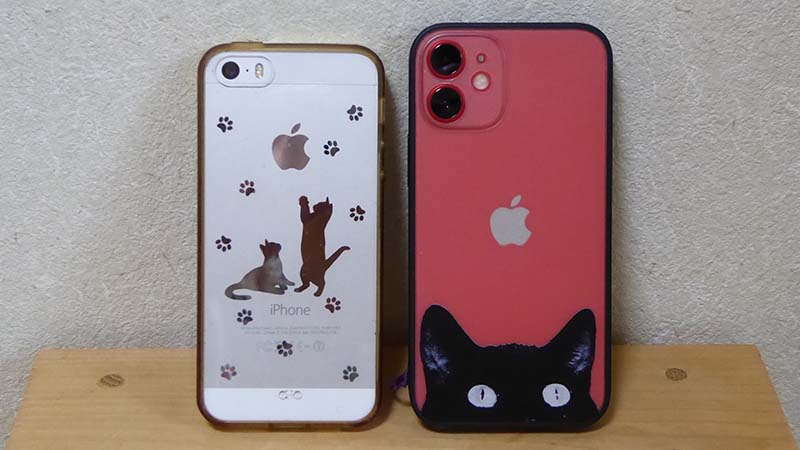 iphone5sとiphone12の大きさ比較